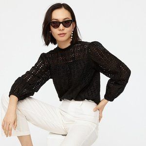 J.Crew Tie-back top in ditsy eyelet - NWT